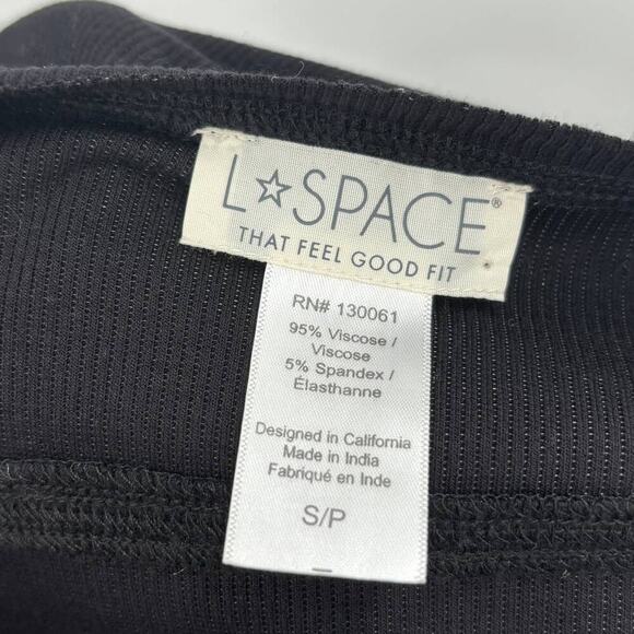 l*space Robyn Black Notch Neck T-Shirt Dress S - Picture 10 of 11